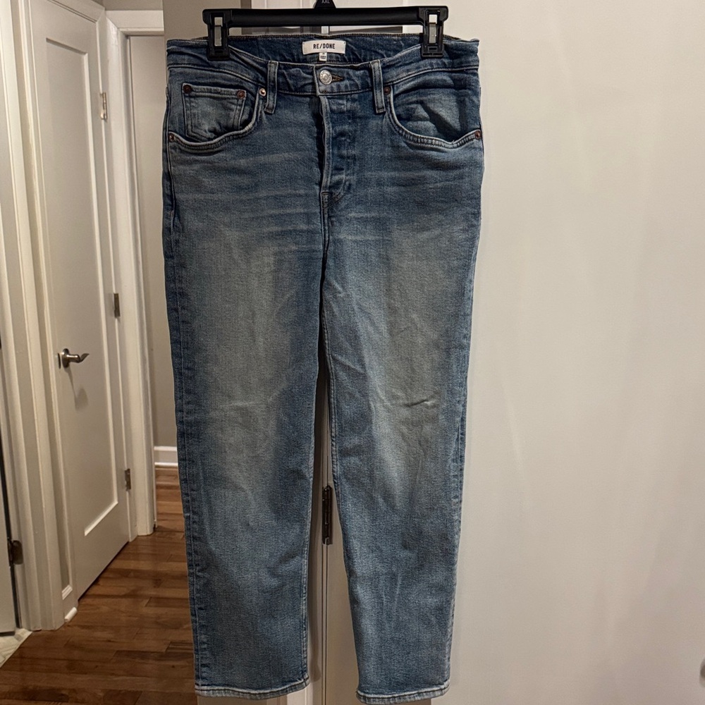 Re/Done Vintage Wash Straight Leg Jeans
